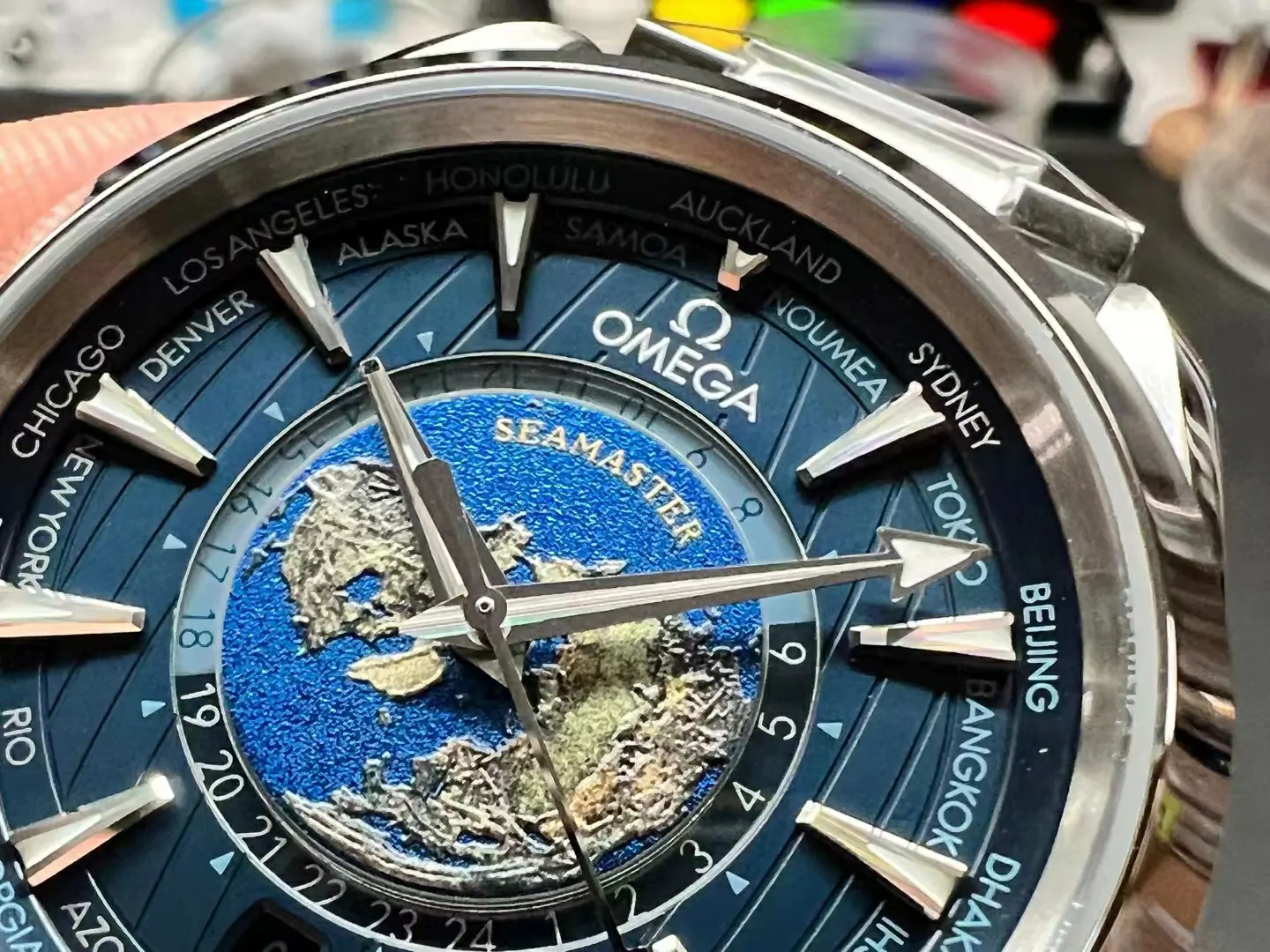 VSF世界時Aqua Terra Worldtimer Blue Dial SS Bracelet Super Clone