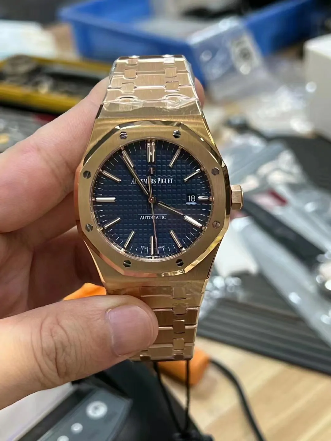 ZF新品一體機超級克隆Royal Oak 41mm 15400 RG Blue