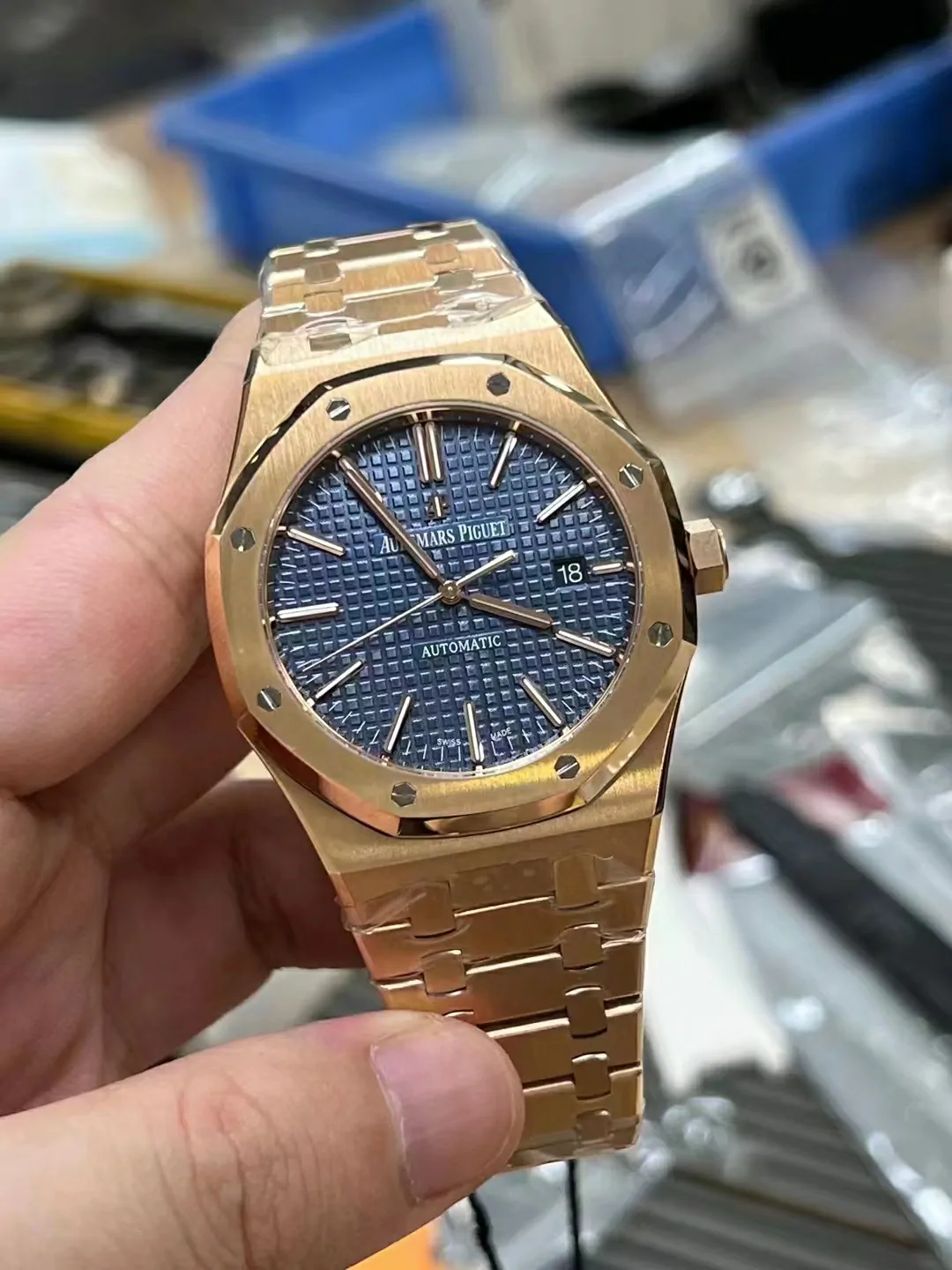 ZF新品一體機超級克隆Royal Oak 41mm 15400 RG Blue