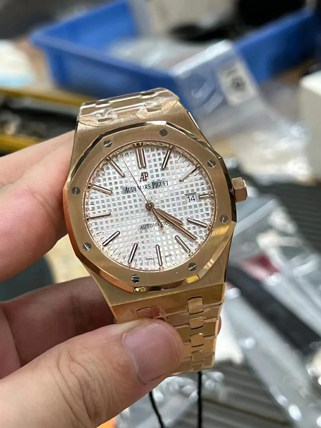 ZF新品一體機超級克隆Royal Oak 41mm 15400 RG White