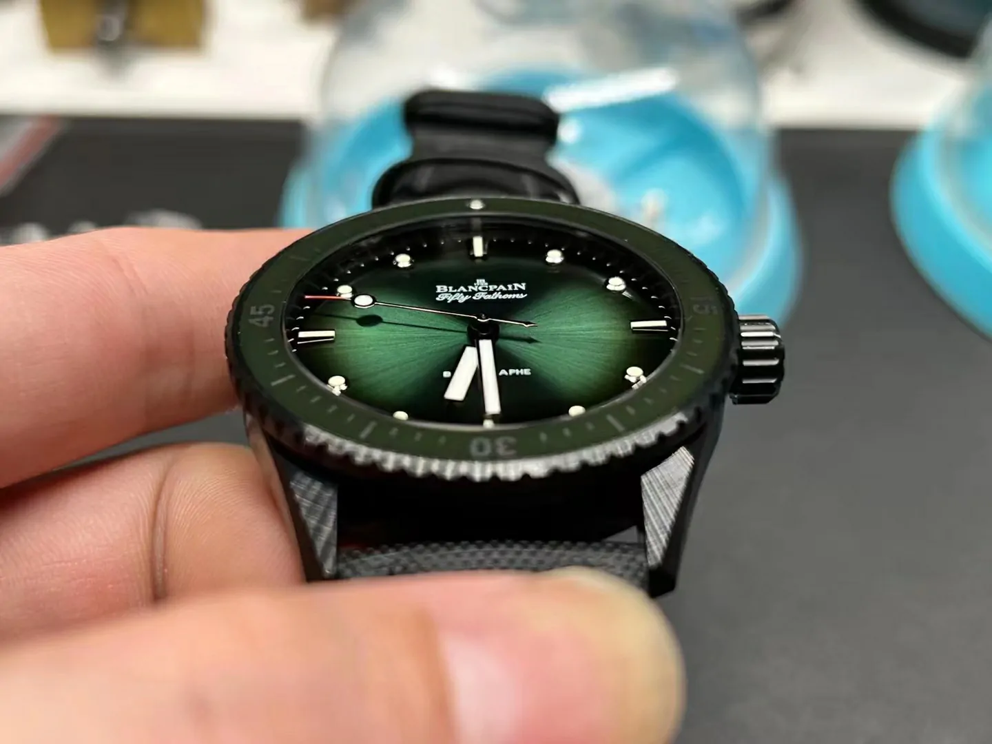 GF極光綠陶瓷Fifty Fathoms Bathyscaphe Ceramic Green A1315