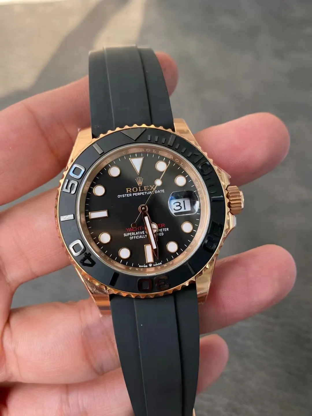 Clean/C廠新品金遊艇Yacht-Master 126655 Black Ceramic Bezel