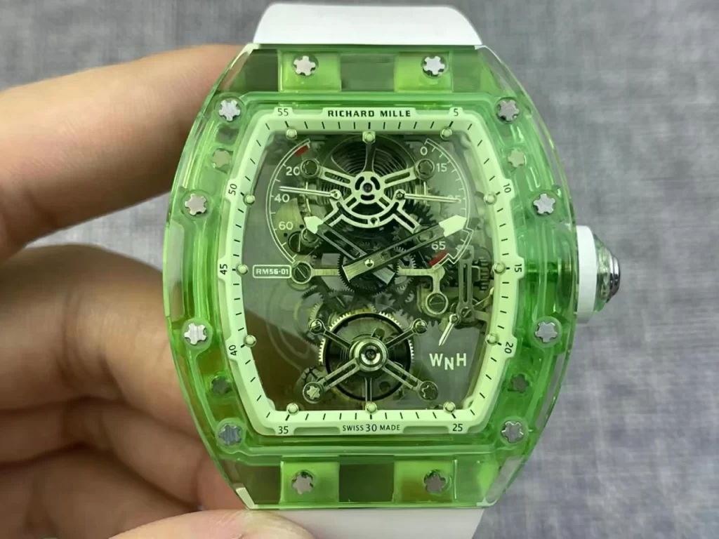 RMF綠色透明RM56-01 Green Transparent Tourbillon Skeleton Dial