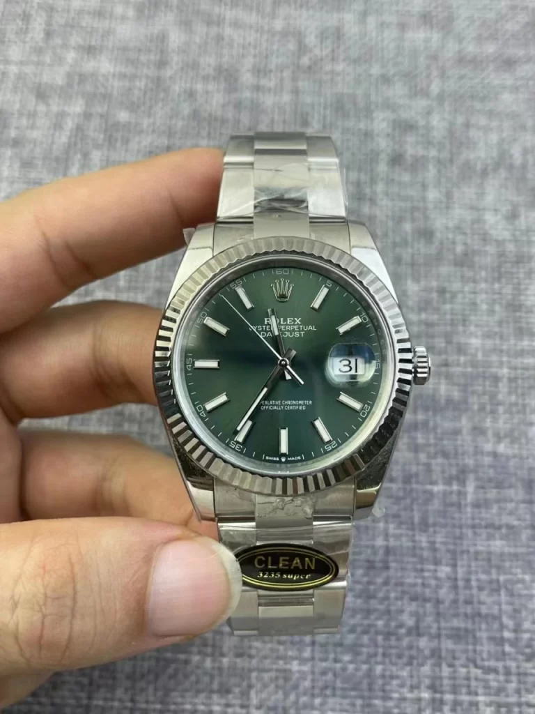 Clean薄荷绿日志DateJust 41 126334 904L Steel Mint Green Jubilee