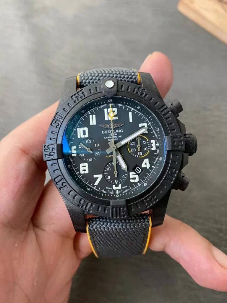 GF百年灵复仇者Avenger Hurricane 45mm Chrono  Black Dial Nylon Strap