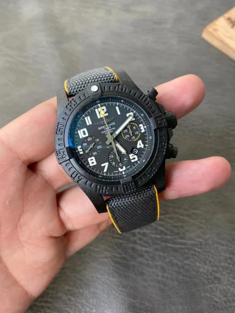 GF百年灵复仇者Avenger Hurricane 45mm Chrono  Black Dial Nylon Strap