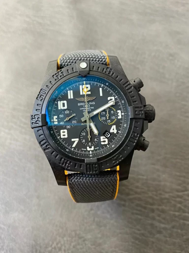 GF百年灵复仇者Avenger Hurricane 45mm Chrono  Black Dial Nylon Strap