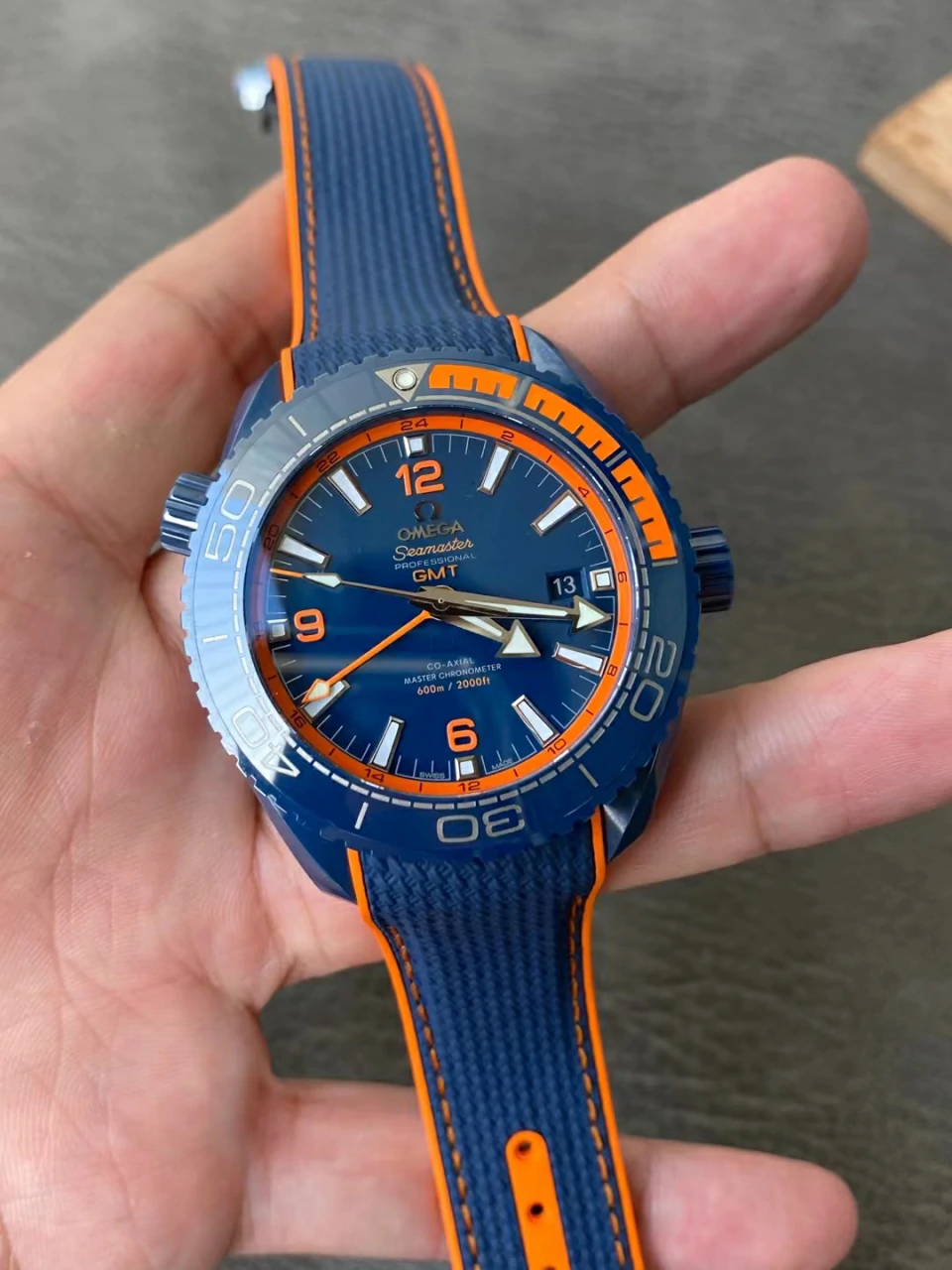 VSF碧海之蓝Planet Ocean 45.5mm Big Blue Real Ceramic Rubber Strap A8906 Super Clone