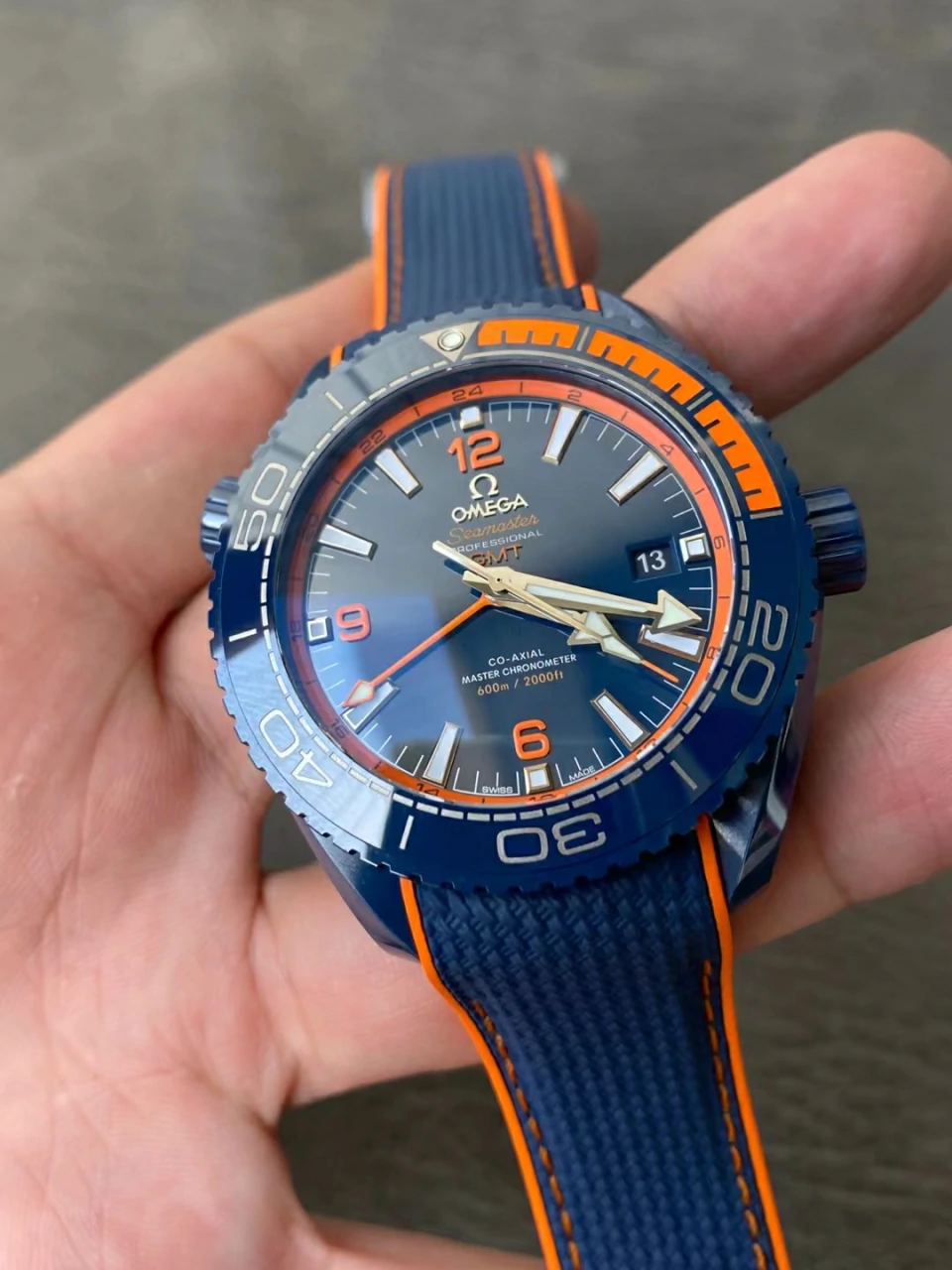 VSF碧海之蓝Planet Ocean 45.5mm Big Blue Real Ceramic Rubber Strap A8906 Super Clone