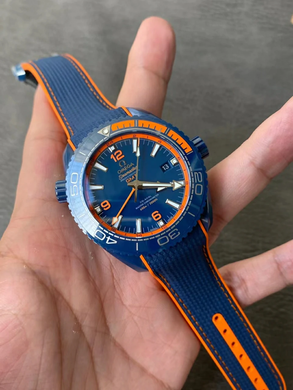 VSF碧海之蓝Planet Ocean 45.5mm Big Blue Real Ceramic Rubber Strap A8906 Super Clone