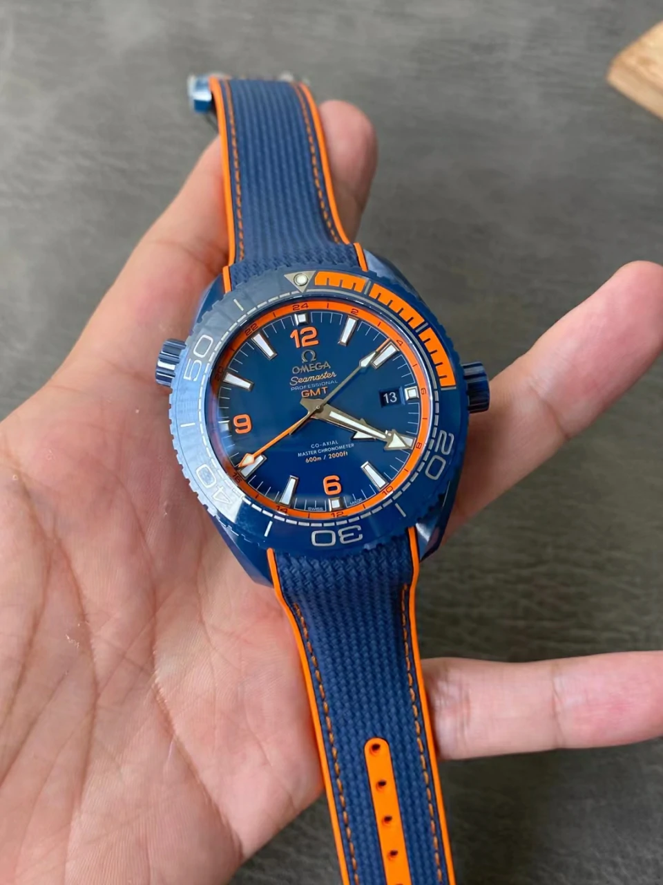 VSF碧海之蓝Planet Ocean 45.5mm Big Blue Real Ceramic Rubber Strap A8906 Super Clone