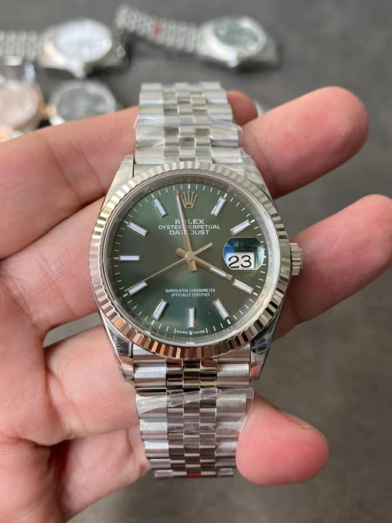 VSF绿日志36mm DateJust  116234 904L Steel Green Dial Jubilee Bracelet VS3235