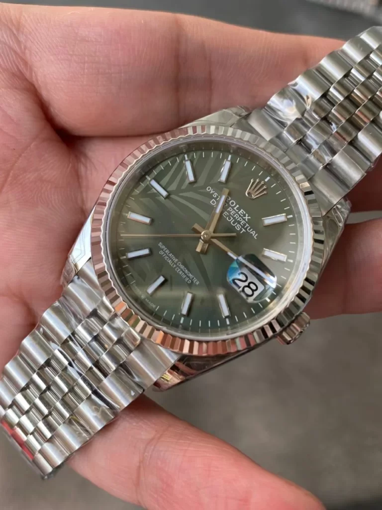 VSF日志棕榈叶36mm DateJust SS 116234 904L Steel Green Leaves Dial Jubilee