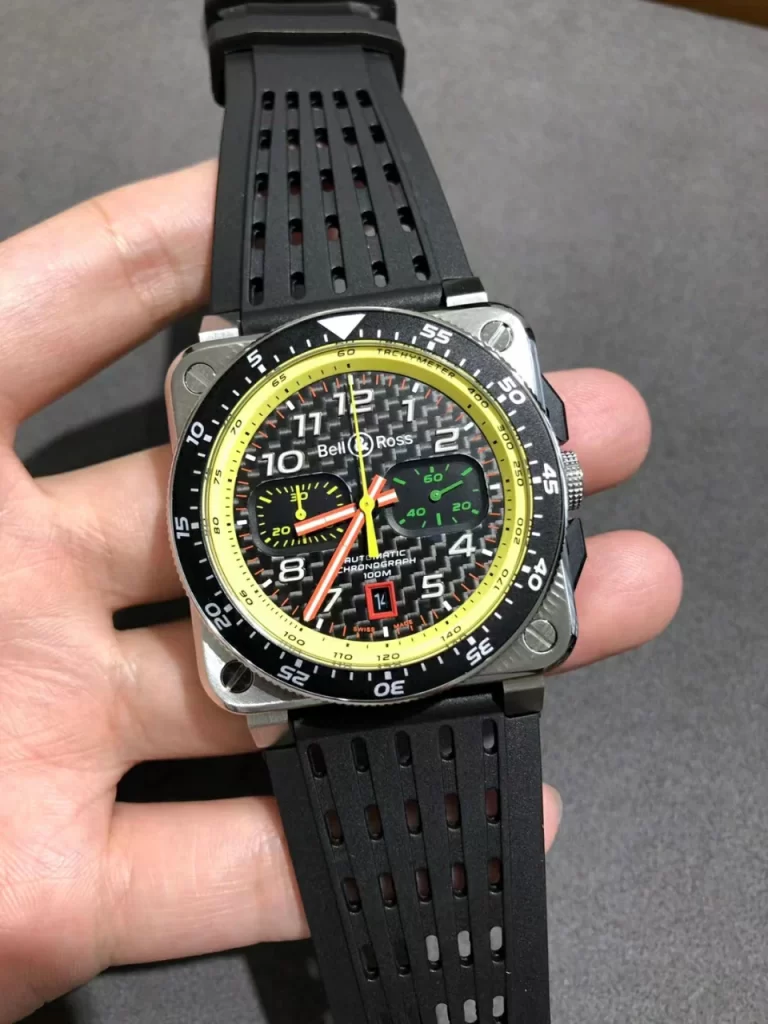 柏莱士计时款BR03-94 Chronograph SS/RU Yellow A7750