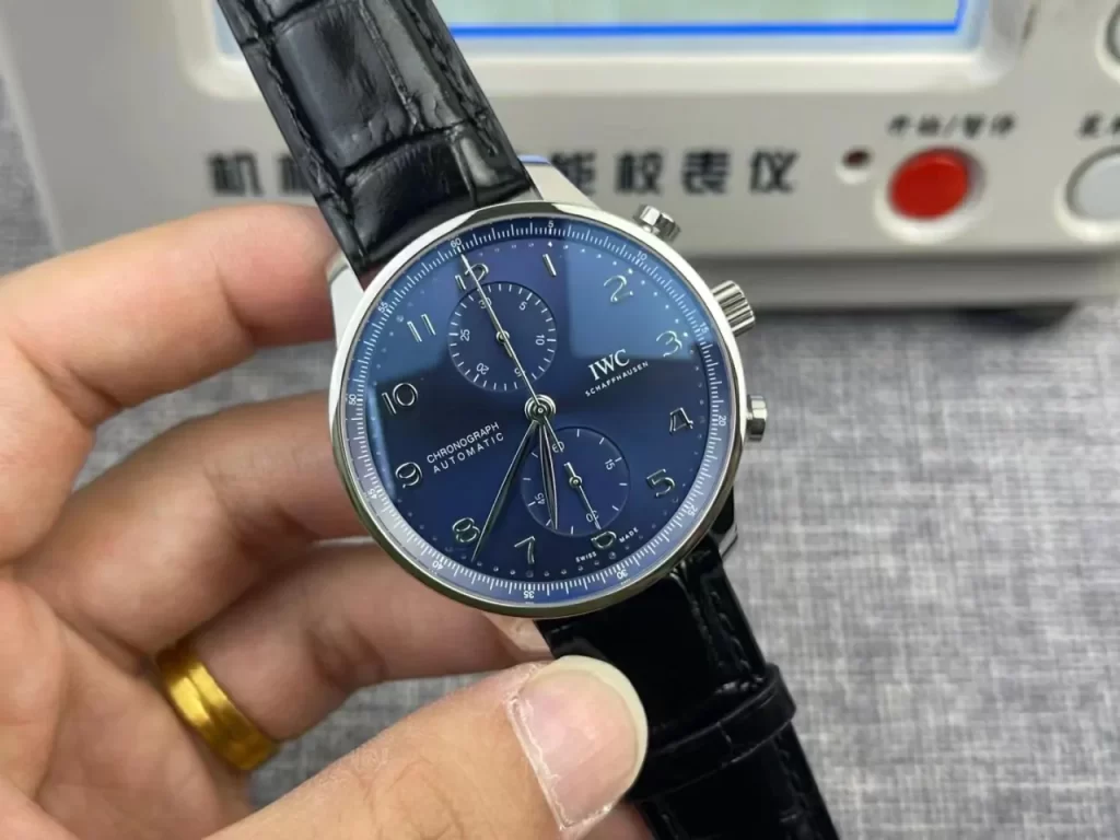 ZF葡萄牙计时Portuguese Chrono IW371606  Blue Dial Leather Strap