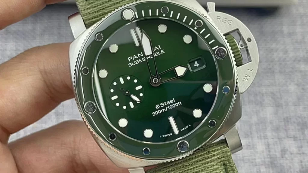 VSF/SBF沛纳海潜行44mm PAM1287 Green Dial Green Nylon Strap P900