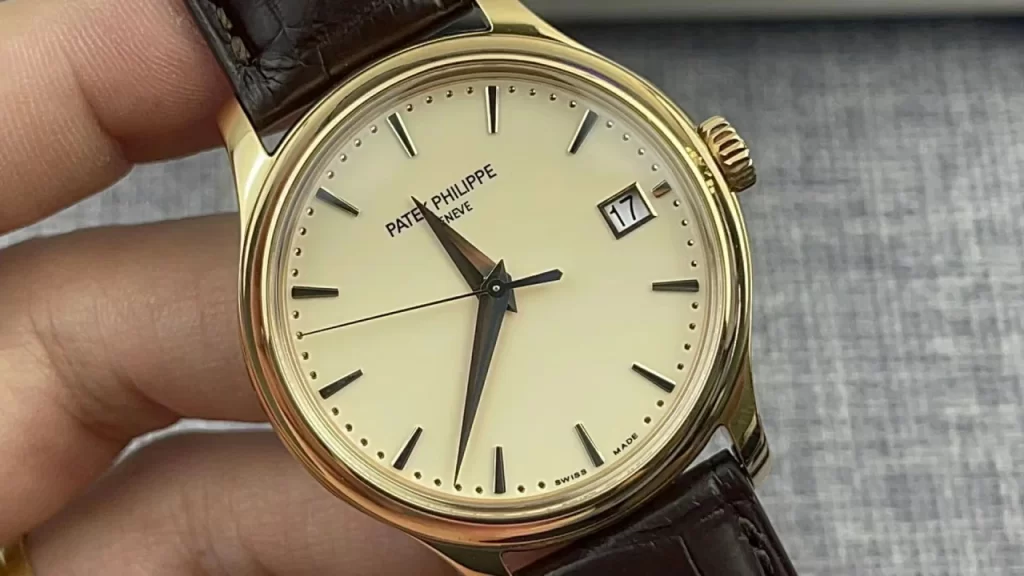 3KF百达翡丽Calatrava 5227R RG Cream Dial Leather Strap