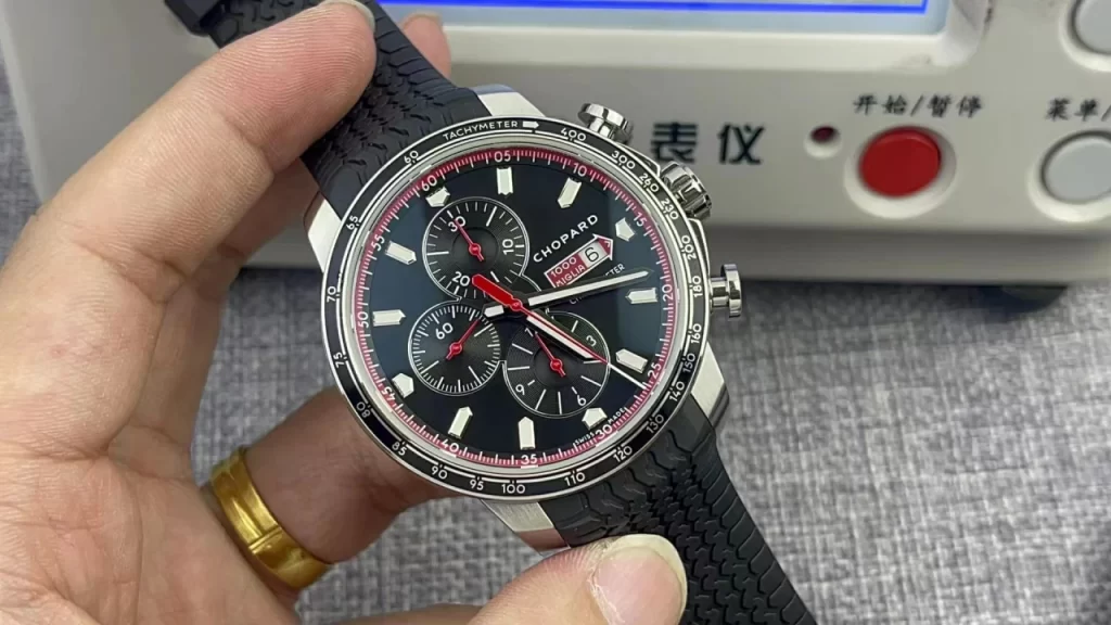 V7F肖邦赛车Mille Miglia 168571 SS Black Dial Rubber Strap 7750