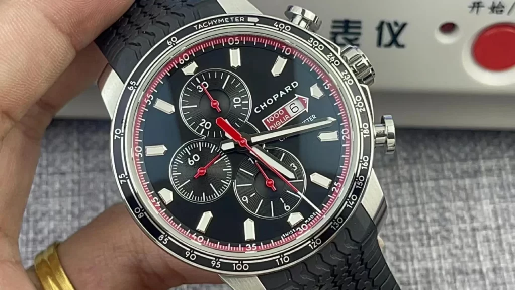 V7F肖邦赛车Mille Miglia 168571 SS Black Dial Rubber Strap 7750