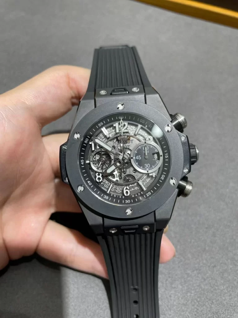 BBF大爆炸黑陶瓷Hublot Big Bang Unico Ceramic  Black Skeleton Dial Rubber Strap