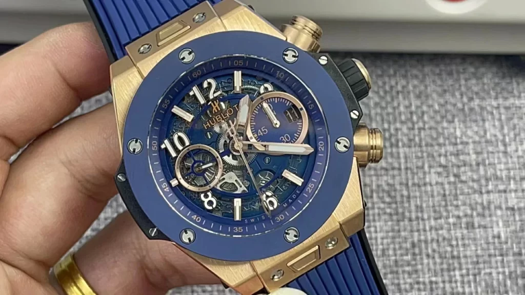 BBF恒宝大爆炸Big Bang Unico Rose gold 45mm  Blue Ceramic Bezel Skeleton Dial