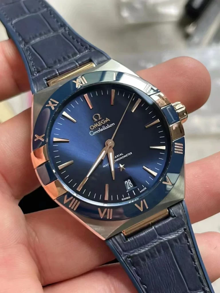 VSF欧米茄星座Constellation Blue Ceramic SS/RG  Blue Dial Gummy Strap A8900 Super Clone