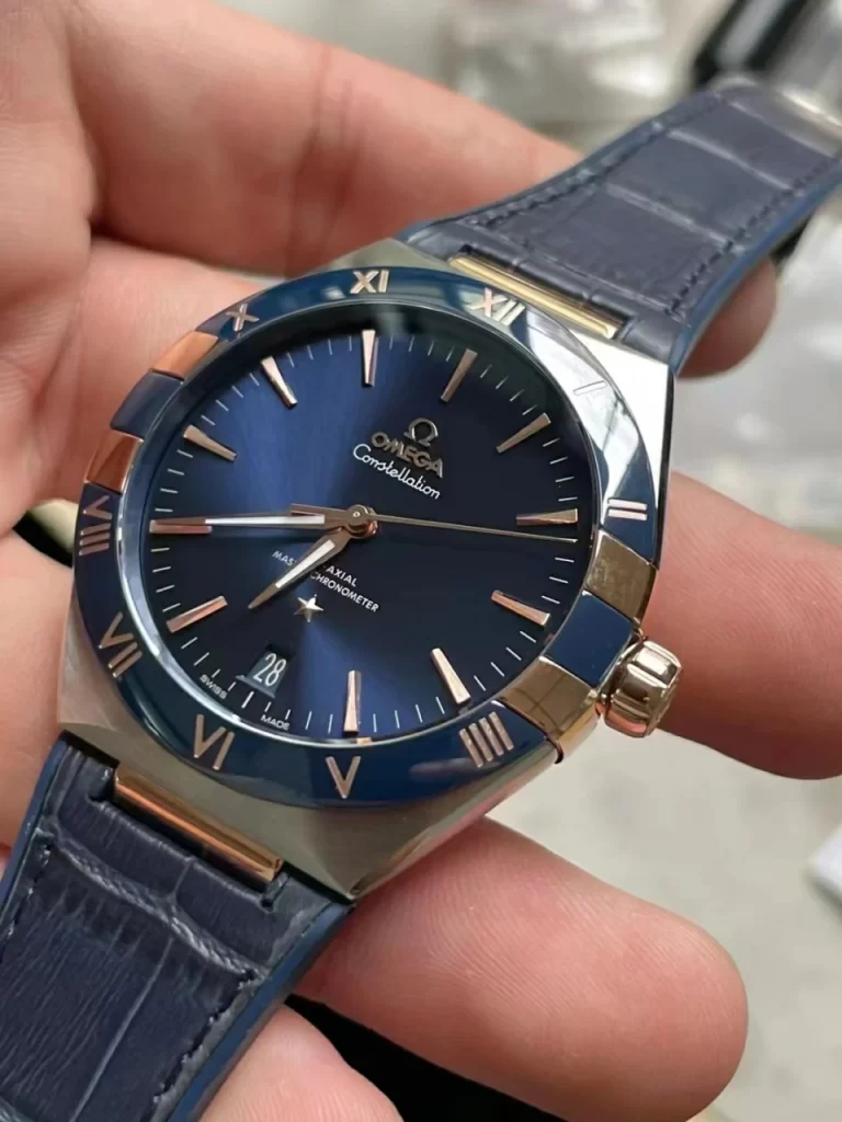 VSF欧米茄星座Constellation Blue Ceramic SS/RG  Blue Dial Gummy Strap A8900 Super Clone