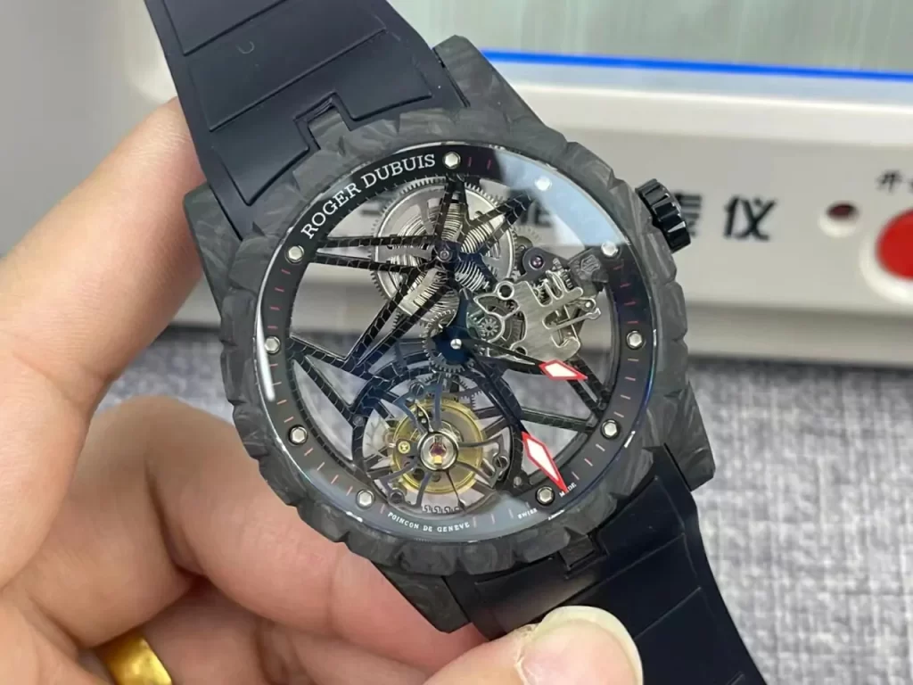 BBR罗杰杜彼真飞轮Excalibur Spider Carbon Flying Tourb Skeleton Dial