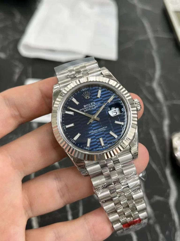 VSF格子蓝DateJust 41MM 126334 Blue Fluted Dial Jubilee Bracelet 丹东3235