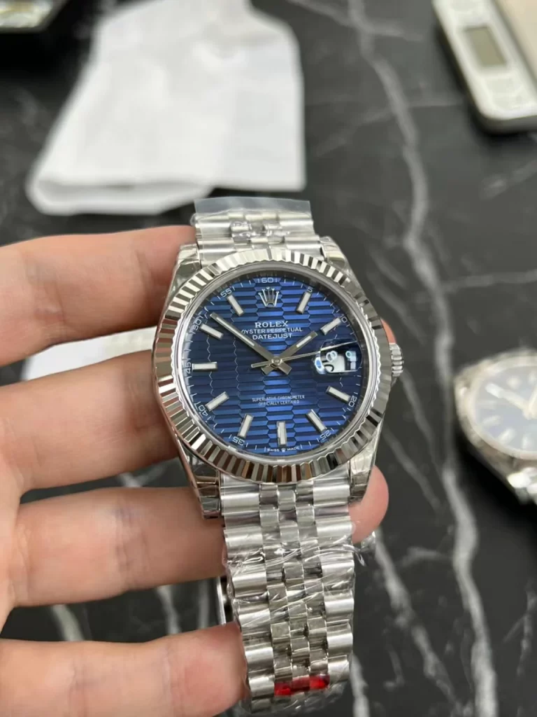 VSF格子蓝DateJust 41MM 126334 Blue Fluted Dial Jubilee Bracelet 丹东3235