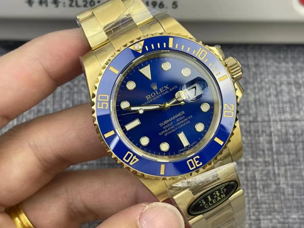 Clean劳力士全金蓝水鬼Submariner 116618 LB Blue Ceramic YG Plated 904L Steel