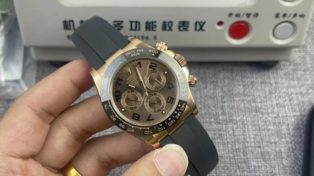 Clean厂迪通纳巧克力数字盘Daytona 116515 Rose Gold Black Ceramic Bezel Brown Dial Numeral