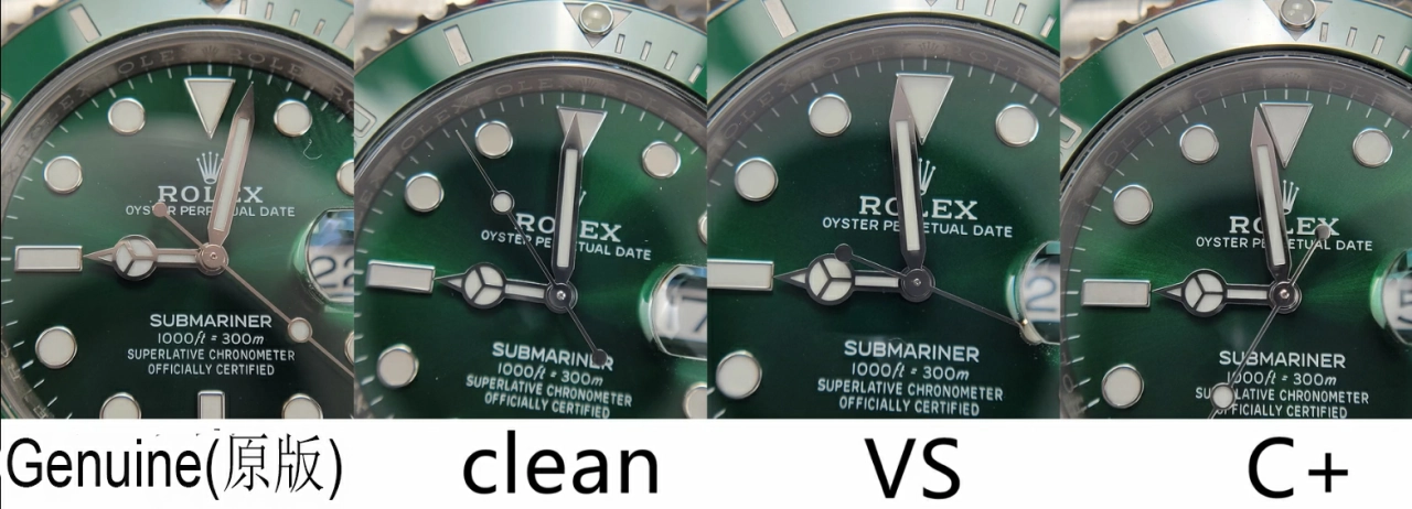 Rolex Submariner The difference between VSF, Clean, C+ pointer