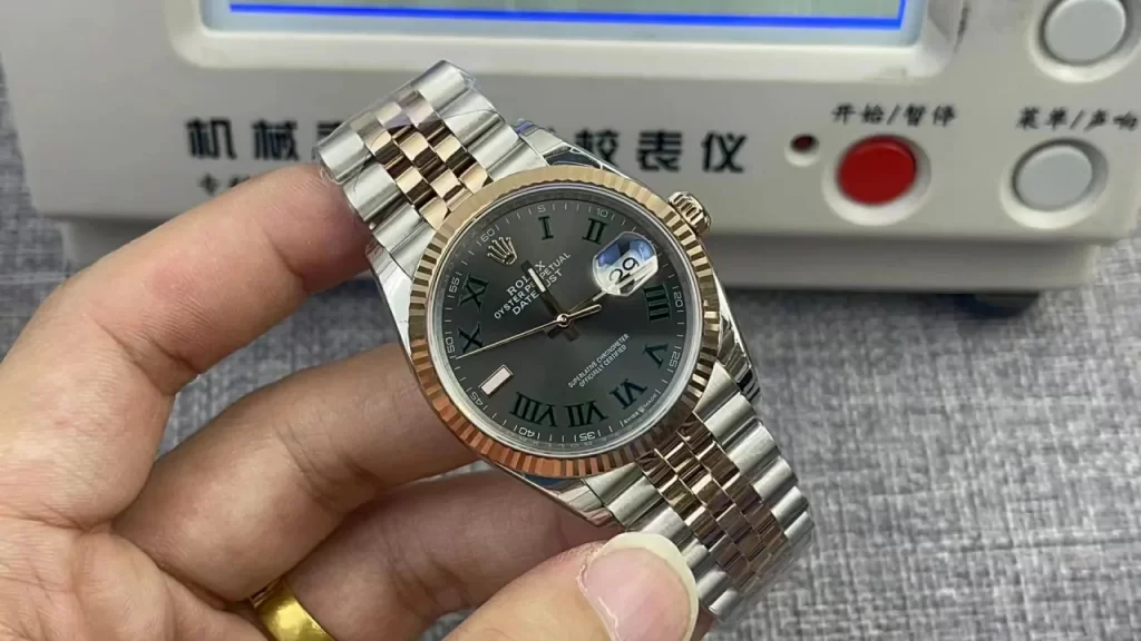 EWF日志型DateJust 36mm SS/RG Wimbledon Dial Green Roman Jubilee Bracelet 