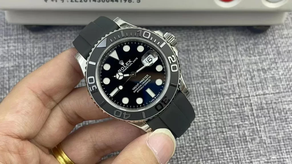 VSF银游艇Yacht-Master 42mm 226659 3D Black Ceramic Bezel Black Rubber Strap VS3235