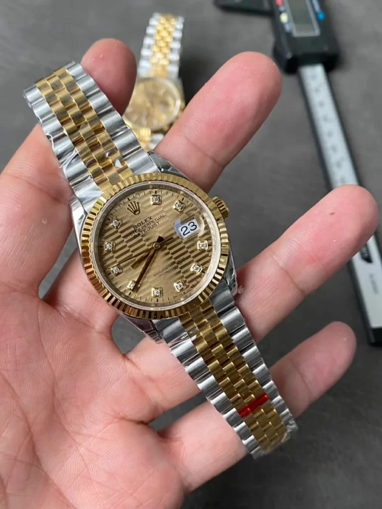 VSF间黄金网纹日志钻DateJust 36mm m126233-0045 904L Steel YG diamond Dial Jubilee