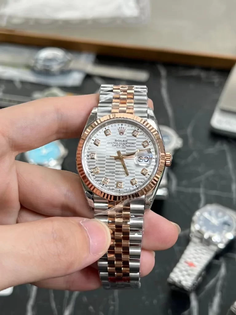 VSF日志蓝面 DateJust 36mm 126231-0039 Silver Patterned Dial