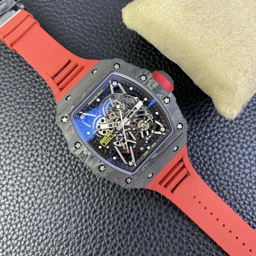 T+F理查RM035-02 Real NTPT Skeleton Dial Red Rubber Strap