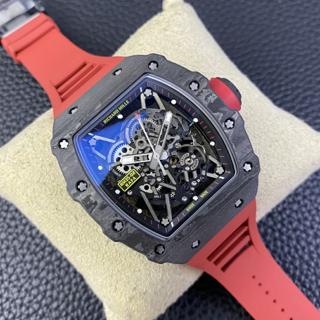 T+F理查RM035-02 Real NTPT Skeleton Dial Red Rubber Strap