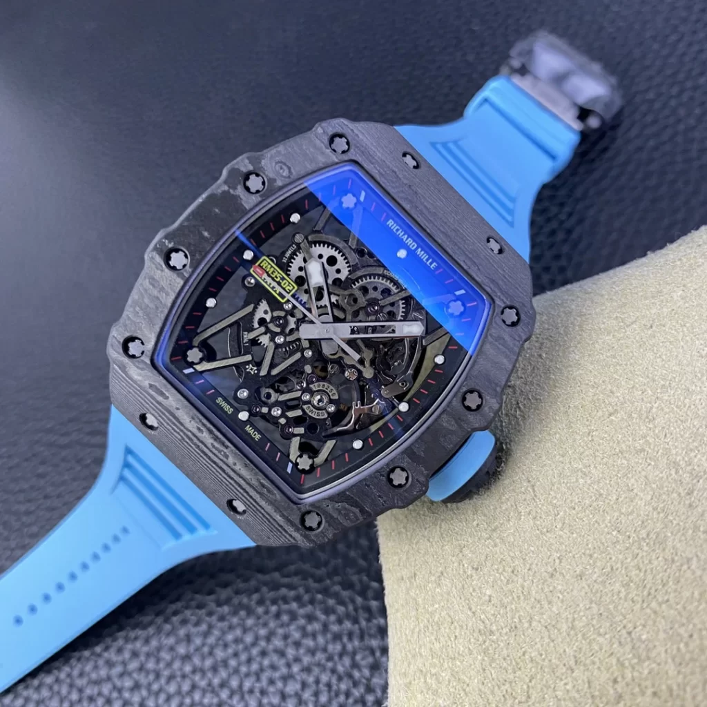 T+F理查RM035-02 Real NTPT Skeleton Dial Blue Rubber Strap Super Clone