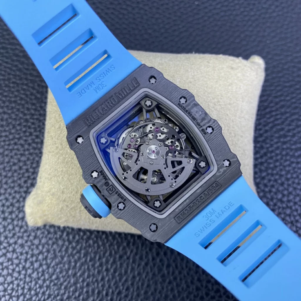 T+F理查RM035-02 Real NTPT Skeleton Dial Blue Rubber Strap Super Clone