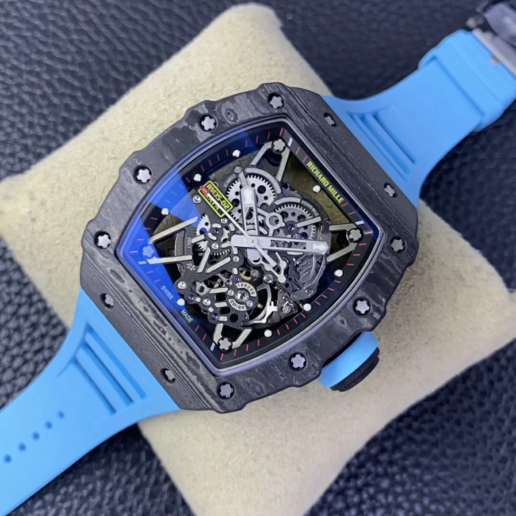 T+F理查RM035-02 Real NTPT Skeleton Dial Blue Rubber Strap Super Clone