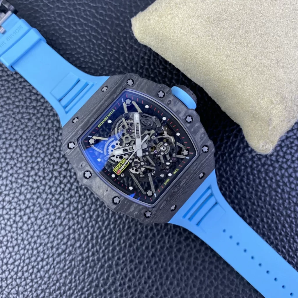 T+F理查RM035-02 Real NTPT Skeleton Dial Blue Rubber Strap Super Clone