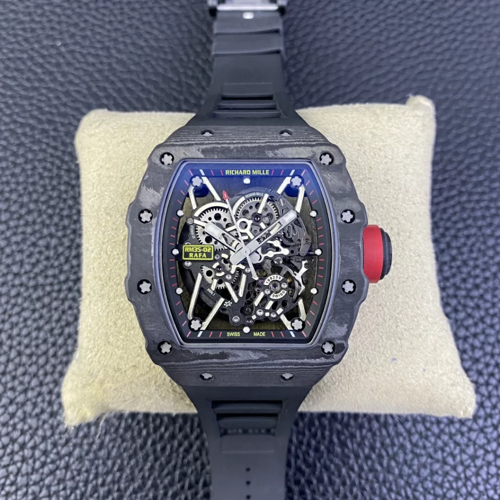 T+F理查RM035-02 Real NTPT Skeleton Dial Black Rubber Strap