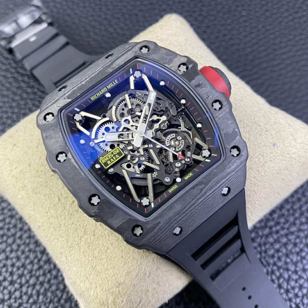 T+F理查RM035-02 Real NTPT Skeleton Dial Black Rubber Strap