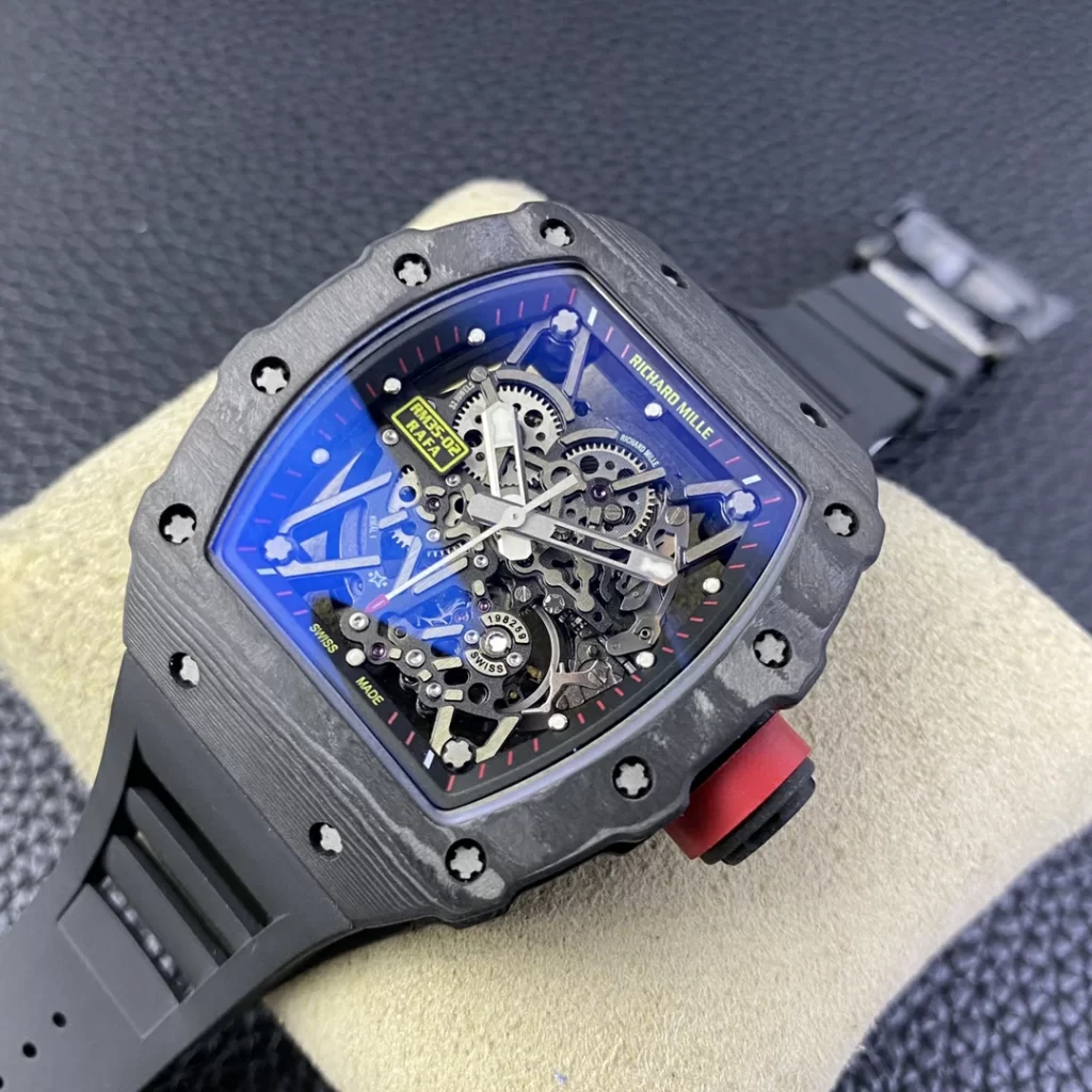 T+F理查RM035-02 Real NTPT Skeleton Dial Black Rubber Strap