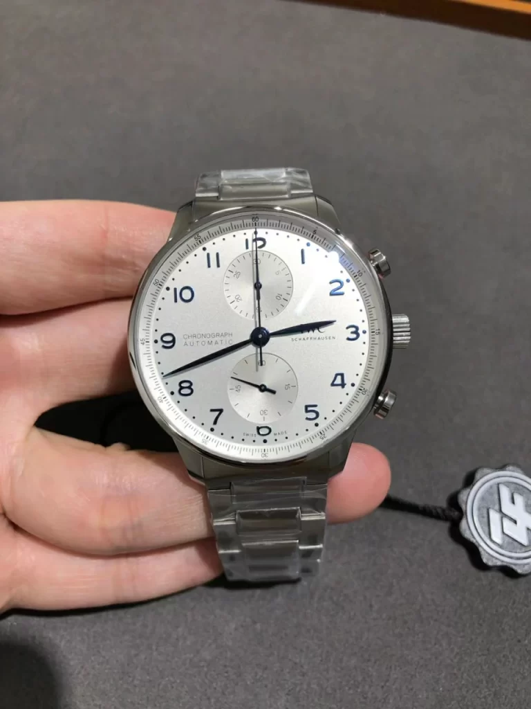 ZF钢带葡萄牙计时Portuguese Chrono IW3716 White Dial Blue Markers Bracelet A7750