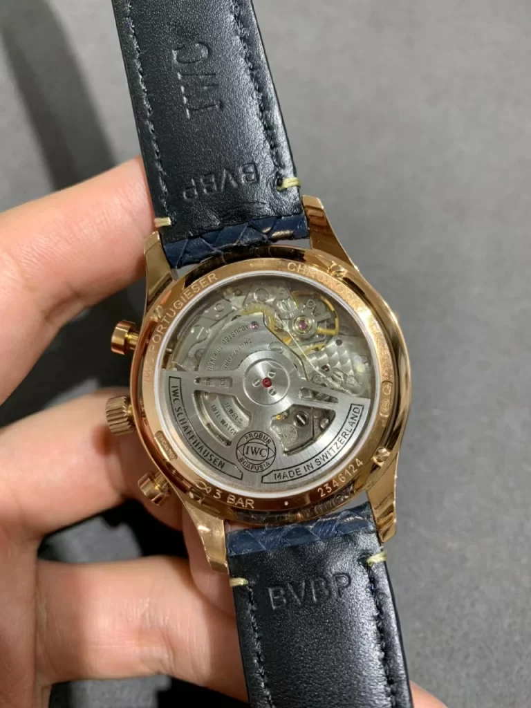 YLF葡萄牙玫瑰金Portuguese IW371614 Rose gold Blue dial Leather Strap