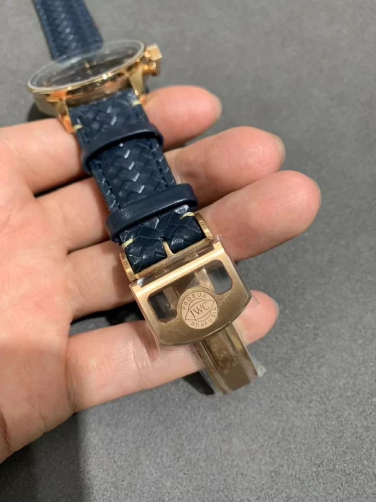 YLF葡萄牙玫瑰金Portuguese IW371614 Rose gold Blue dial Leather Strap