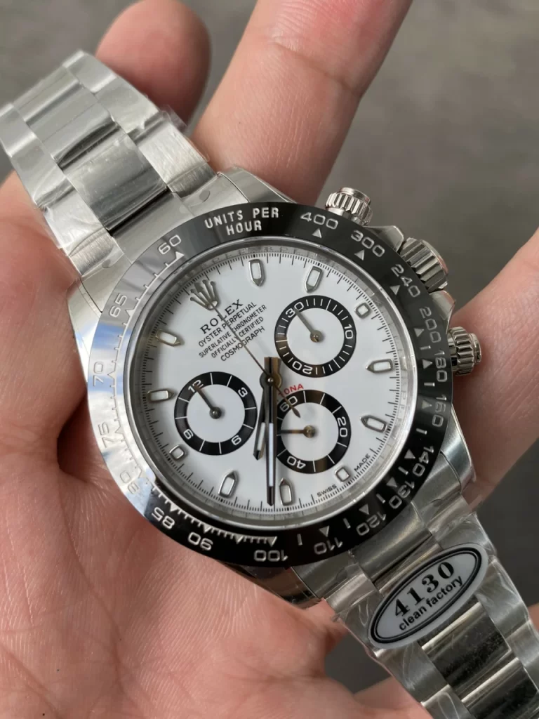 Clean熊猫迪通拿 Daytona 116500 904L White Dial 4130 Super clone